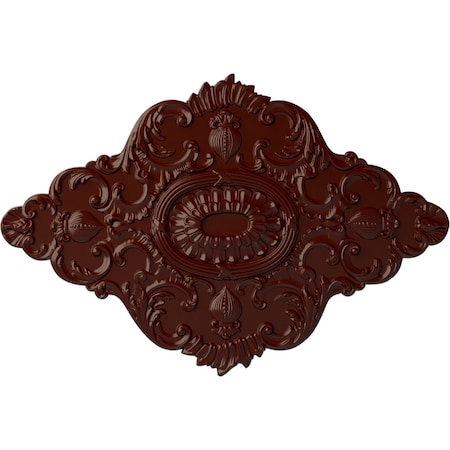 Ekena Millwork Ashford Ceiling Medallion, Hand-Painted Brushed Mahogany, 42 3/4"W x 28 7/8"H x 1"P CM42X28ASBMF